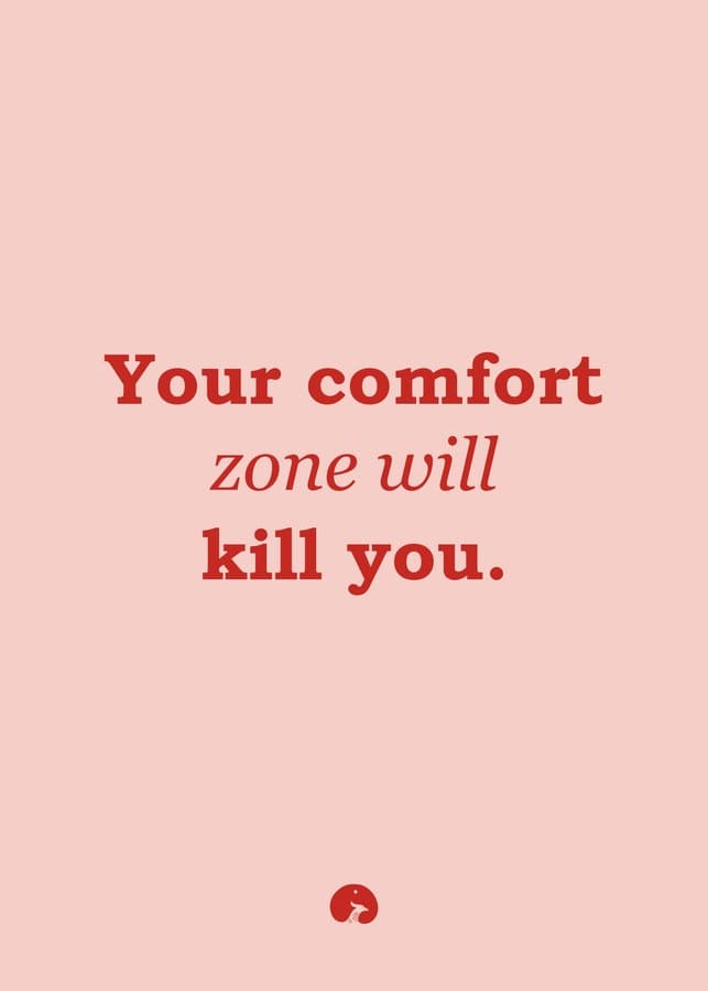Your comfort zone will kill you.