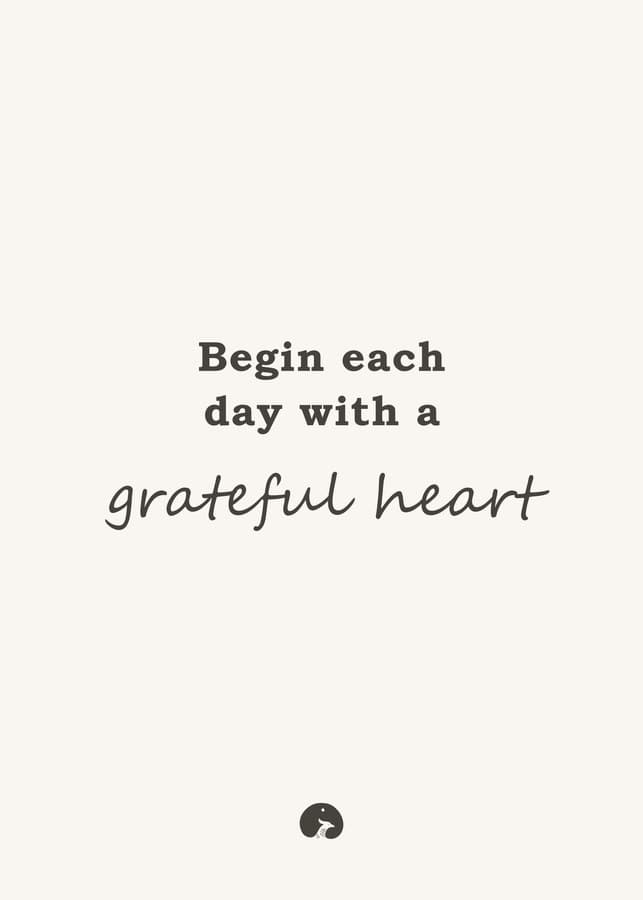 Begin each day with a grateful heart