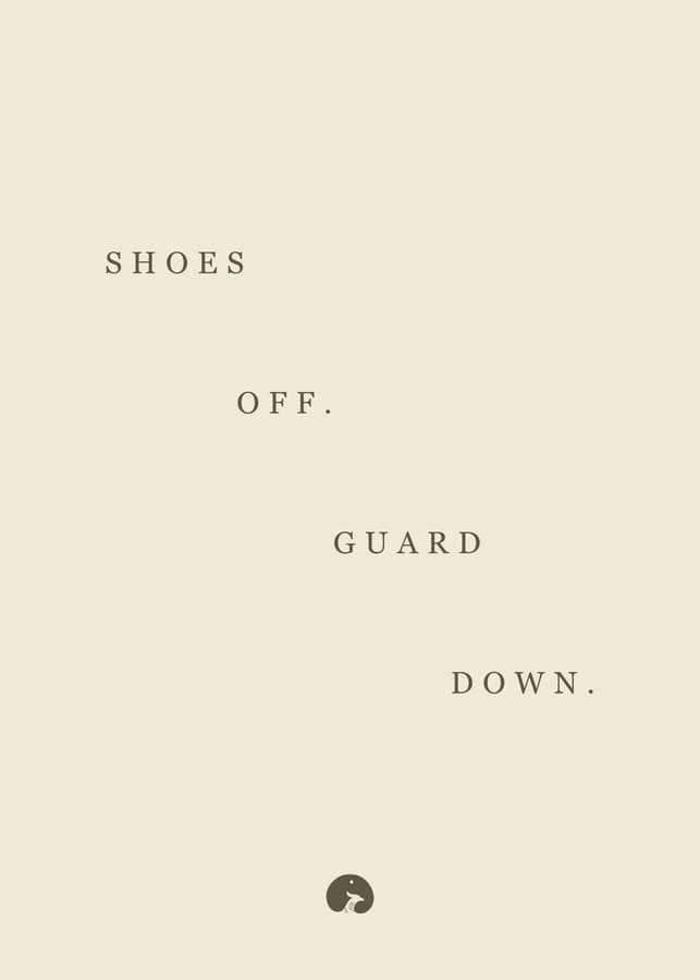 Shoes off