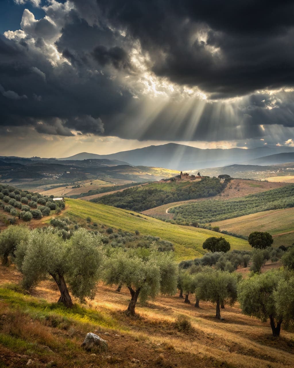 Tormenta sobre el olivar