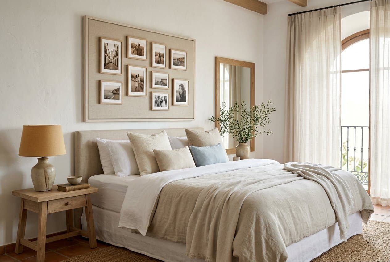 Above the bed